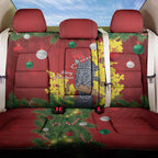 Australia Gang-gang Cockatoo Christmas Back Car Seat Cover Callocephalon Fimbriatum Golden Wattle Red - Aussie Hoodie