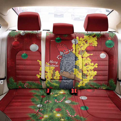 Australia Gang-gang Cockatoo Christmas Back Car Seat Cover Callocephalon Fimbriatum Golden Wattle Red - Aussie Hoodie