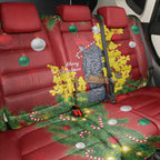 Australia Gang-gang Cockatoo Christmas Back Car Seat Cover Callocephalon Fimbriatum Golden Wattle Red - Aussie Hoodie