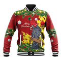 Australia Gang-gang Cockatoo Christmas Baseball Jacket Callocephalon Fimbriatum Golden Wattle Red - Aussie Hoodie