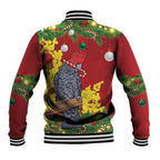Australia Gang-gang Cockatoo Christmas Baseball Jacket Callocephalon Fimbriatum Golden Wattle Red - Aussie Hoodie