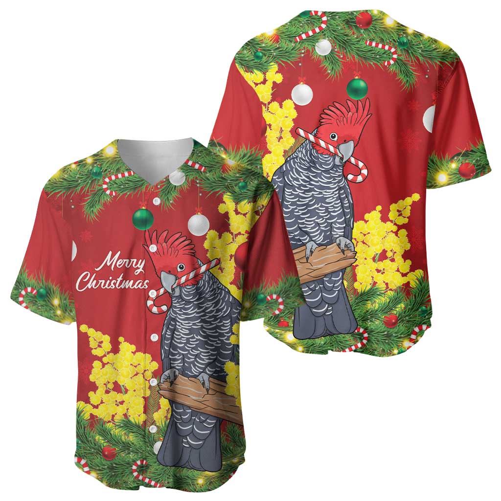 Australia Gang-gang Cockatoo Christmas Baseball Jersey Callocephalon Fimbriatum Golden Wattle Red - Aussie Hoodie