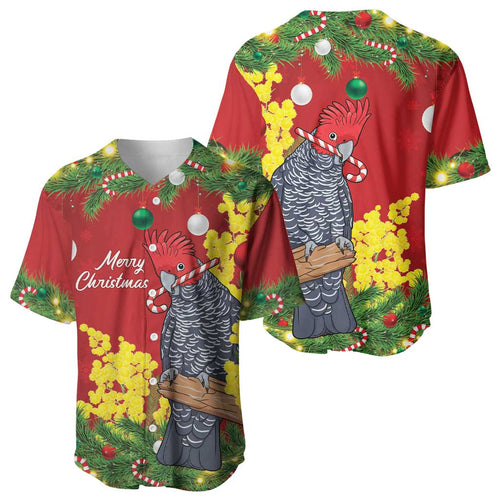 Australia Gang-gang Cockatoo Christmas Baseball Jersey Callocephalon Fimbriatum Golden Wattle Red - Aussie Hoodie
