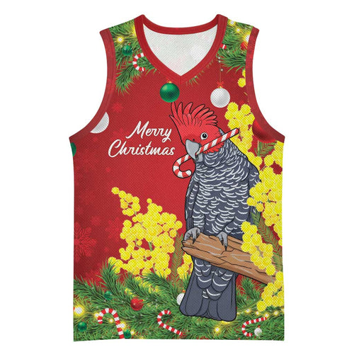 Australia Gang-gang Cockatoo Christmas Basketball Jersey Callocephalon Fimbriatum Golden Wattle Red - Aussie Hoodie