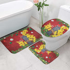 Australia Gang-gang Cockatoo Christmas Bathroom Set Callocephalon Fimbriatum Golden Wattle Red - Aussie Hoodie