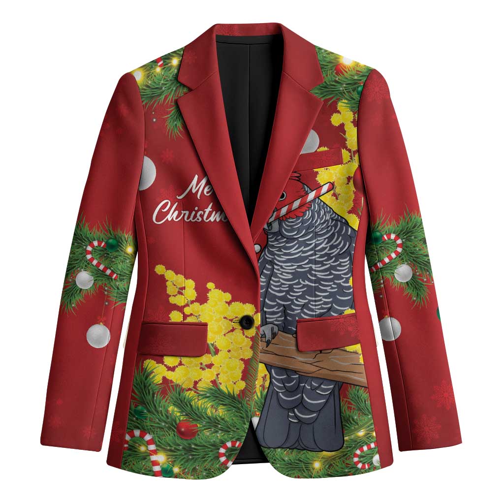 Australia Gang-gang Cockatoo Christmas Blazer Callocephalon Fimbriatum Golden Wattle Red - Aussie Hoodie