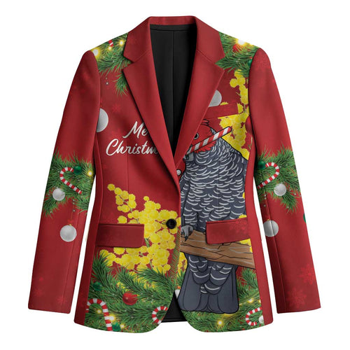 Australia Gang-gang Cockatoo Christmas Blazer Callocephalon Fimbriatum Golden Wattle Red - Aussie Hoodie