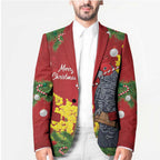 Australia Gang-gang Cockatoo Christmas Blazer Callocephalon Fimbriatum Golden Wattle Red - Aussie Hoodie