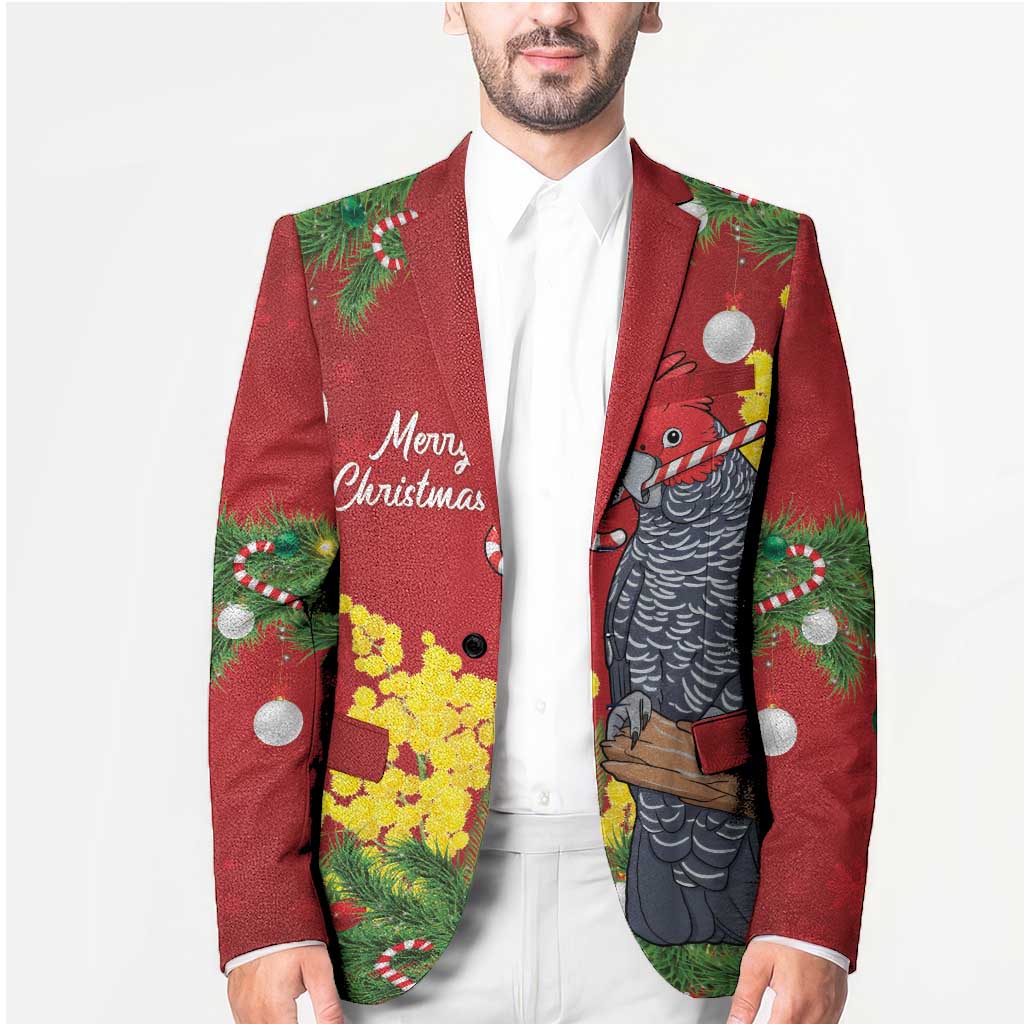 Australia Gang-gang Cockatoo Christmas Blazer Callocephalon Fimbriatum Golden Wattle Red - Aussie Hoodie