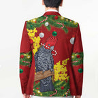 Australia Gang-gang Cockatoo Christmas Blazer Callocephalon Fimbriatum Golden Wattle Red - Aussie Hoodie