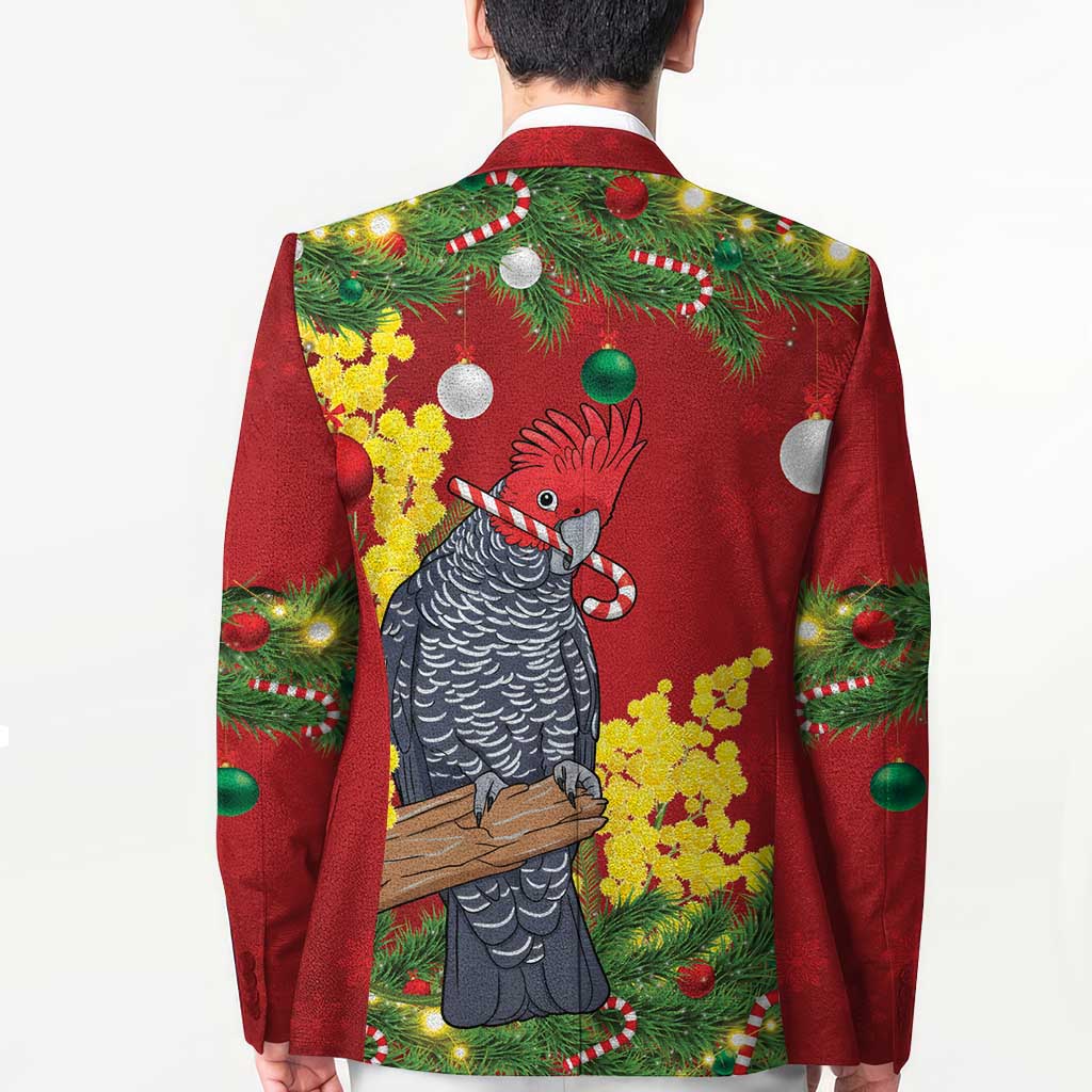 Australia Gang-gang Cockatoo Christmas Blazer Callocephalon Fimbriatum Golden Wattle Red - Aussie Hoodie