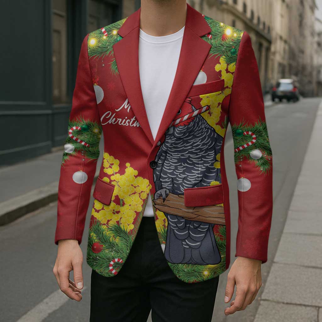 Australia Gang-gang Cockatoo Christmas Blazer Callocephalon Fimbriatum Golden Wattle Red - Aussie Hoodie