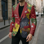 Australia Gang-gang Cockatoo Christmas Blazer Callocephalon Fimbriatum Golden Wattle Red - Aussie Hoodie