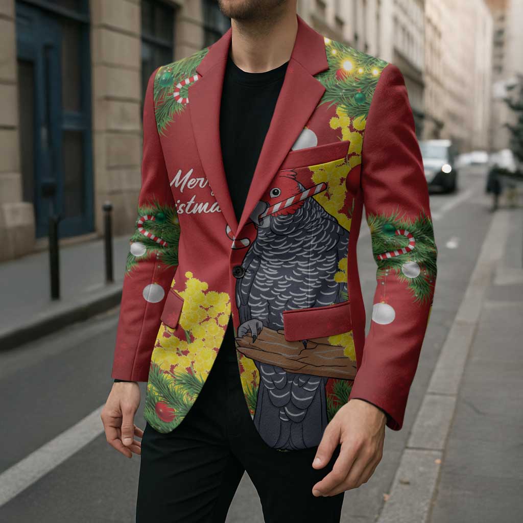 Australia Gang-gang Cockatoo Christmas Blazer Callocephalon Fimbriatum Golden Wattle Red - Aussie Hoodie