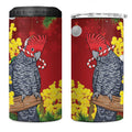 Australia Gang-gang Cockatoo Christmas 4 in 1 Can Cooler Tumbler Callocephalon Fimbriatum Golden Wattle Red - Aussie Hoodie