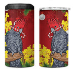 Australia Gang-gang Cockatoo Christmas 4 in 1 Can Cooler Tumbler Callocephalon Fimbriatum Golden Wattle Red - Aussie Hoodie