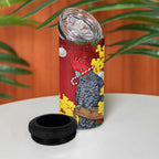 Australia Gang-gang Cockatoo Christmas 4 in 1 Can Cooler Tumbler Callocephalon Fimbriatum Golden Wattle Red - Aussie Hoodie