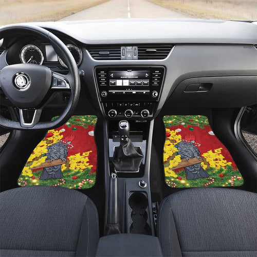 Australia Gang-gang Cockatoo Christmas Car Mats Callocephalon Fimbriatum Golden Wattle Red - Aussie Hoodie