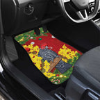 Australia Gang-gang Cockatoo Christmas Car Mats Callocephalon Fimbriatum Golden Wattle Red - Aussie Hoodie