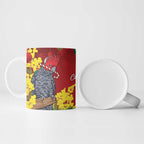 Australia Gang-gang Cockatoo Christmas Ceramic Mug Callocephalon Fimbriatum Golden Wattle Red - Aussie Hoodie