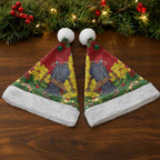 Australia Gang-gang Cockatoo Christmas Santa Hat Callocephalon Fimbriatum Golden Wattle Red - Aussie Hoodie