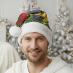 Australia Gang-gang Cockatoo Christmas Santa Hat Callocephalon Fimbriatum Golden Wattle Red - Aussie Hoodie