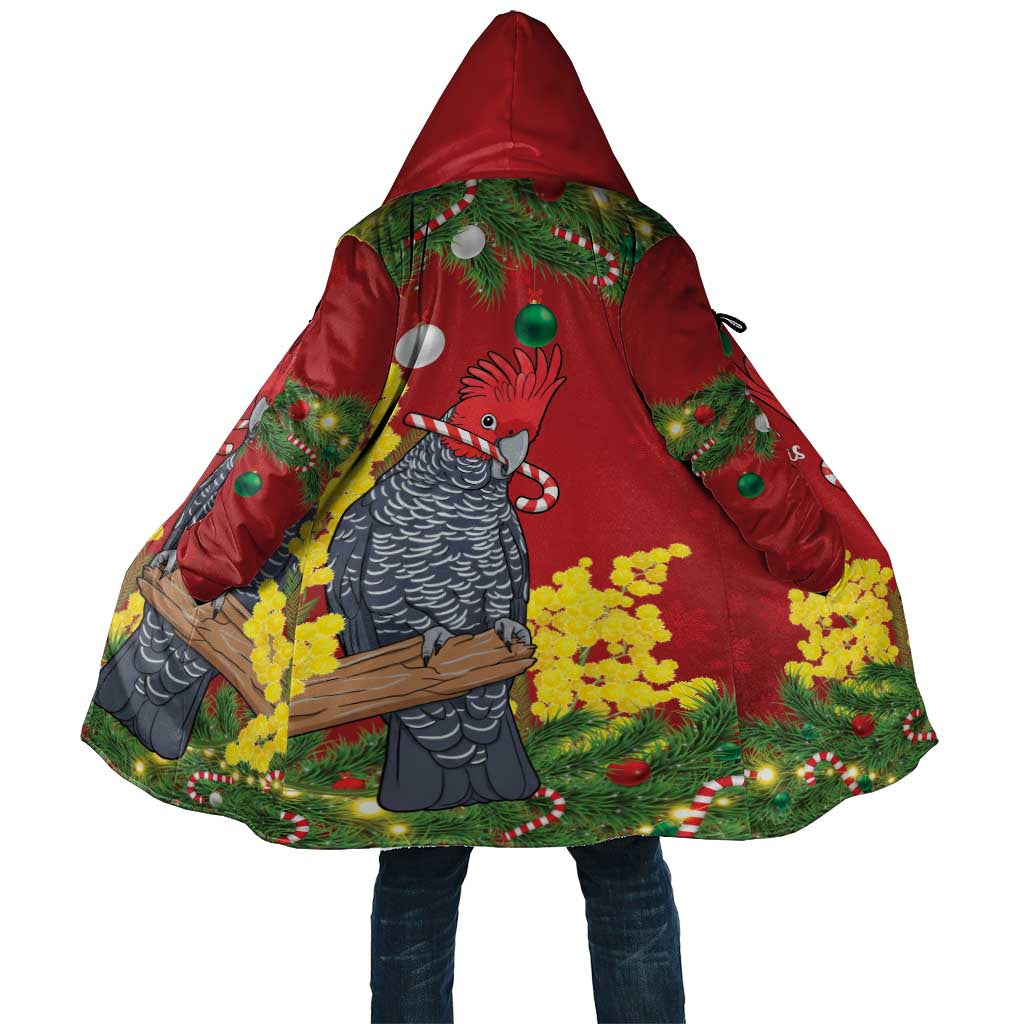 Australia Gang-gang Cockatoo Christmas Cloak Callocephalon Fimbriatum Golden Wattle Red - Aussie Hoodie
