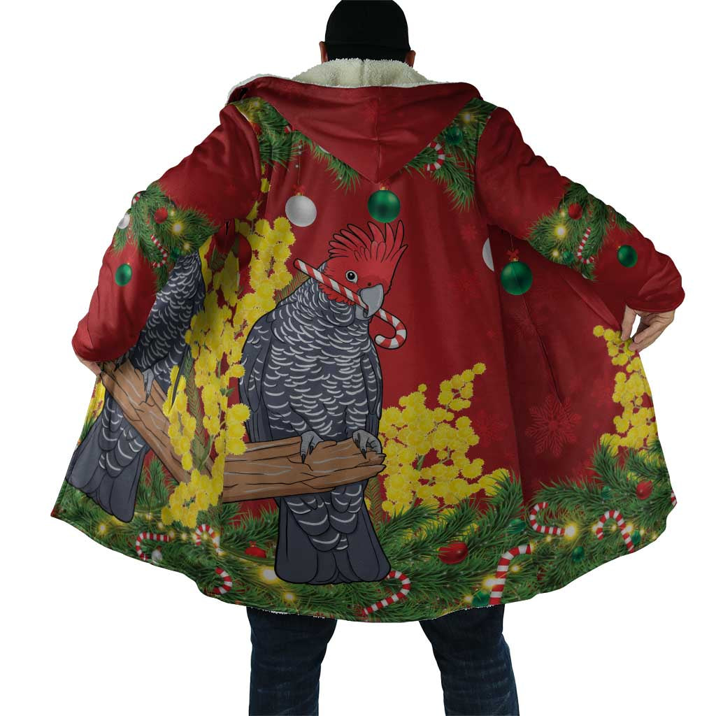 Australia Gang-gang Cockatoo Christmas Cloak Callocephalon Fimbriatum Golden Wattle Red - Aussie Hoodie