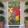 Australia Gang-gang Cockatoo Christmas Door Cover Callocephalon Fimbriatum Golden Wattle Red - Aussie Hoodie