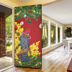 Australia Gang-gang Cockatoo Christmas Door Cover Callocephalon Fimbriatum Golden Wattle Red - Aussie Hoodie