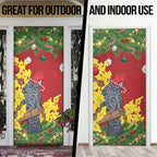 Australia Gang-gang Cockatoo Christmas Door Cover Callocephalon Fimbriatum Golden Wattle Red - Aussie Hoodie
