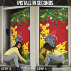 Australia Gang-gang Cockatoo Christmas Door Cover Callocephalon Fimbriatum Golden Wattle Red - Aussie Hoodie
