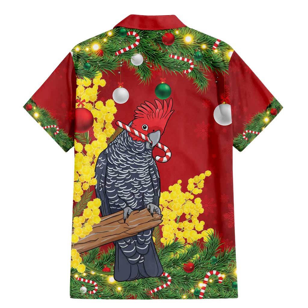 Australia Gang-gang Cockatoo Christmas Family Matching Mermaid Dress and Hawaiian Shirt Callocephalon Fimbriatum Golden Wattle Red - Aussie Hoodie