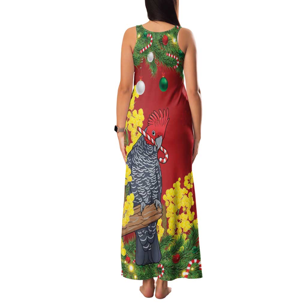 Australia Gang-gang Cockatoo Christmas Family Matching Tank Maxi Dress and Hawaiian Shirt Callocephalon Fimbriatum Golden Wattle Red - Aussie Hoodie