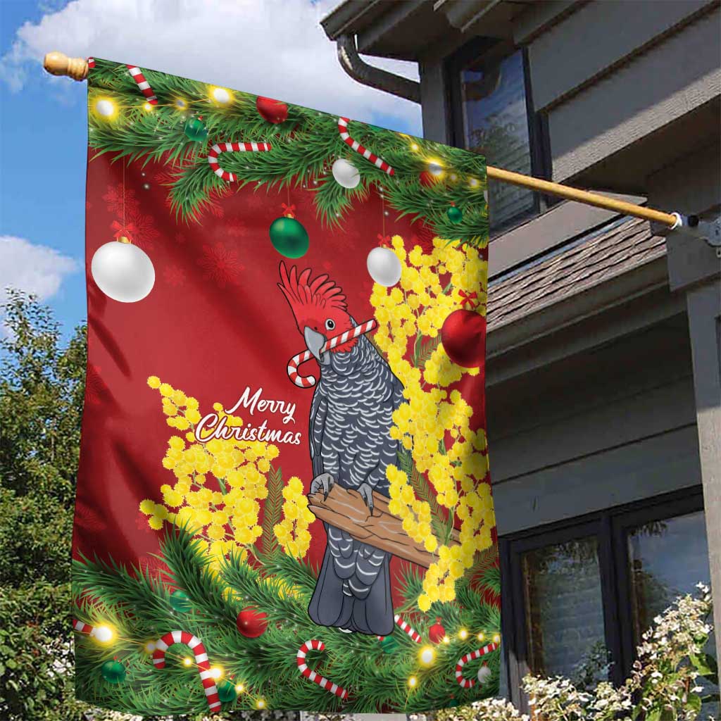 Australia Gang-gang Cockatoo Christmas Garden Flag Callocephalon Fimbriatum Golden Wattle Red - Aussie Hoodie