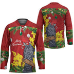 Australia Gang-gang Cockatoo Christmas Hockey Jersey Callocephalon Fimbriatum Golden Wattle Red - Aussie Hoodie
