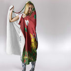 Australia Gang-gang Cockatoo Christmas Hooded Blanket Callocephalon Fimbriatum Golden Wattle Red - Aussie Hoodie