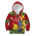 Australia Gang-gang Cockatoo Christmas Kid Hoodie Callocephalon Fimbriatum Golden Wattle Red - Aussie Hoodie