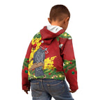 Australia Gang-gang Cockatoo Christmas Kid Hoodie Callocephalon Fimbriatum Golden Wattle Red - Aussie Hoodie