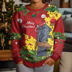 Australia Gang-gang Cockatoo Christmas Kid Ugly Christmas Sweater Callocephalon Fimbriatum Golden Wattle Red - Aussie Hoodie