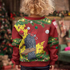 Australia Gang-gang Cockatoo Christmas Kid Ugly Christmas Sweater Callocephalon Fimbriatum Golden Wattle Red - Aussie Hoodie