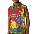 Australia Gang-gang Cockatoo Christmas Kid Polo Shirt Callocephalon Fimbriatum Golden Wattle Red - Aussie Hoodie