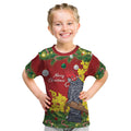 Australia Gang-gang Cockatoo Christmas Kid T Shirt Callocephalon Fimbriatum Golden Wattle Red - Aussie Hoodie