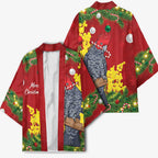 Australia Gang-gang Cockatoo Christmas Kimono Callocephalon Fimbriatum Golden Wattle Red - Aussie Hoodie