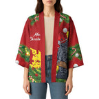 Australia Gang-gang Cockatoo Christmas Kimono Callocephalon Fimbriatum Golden Wattle Red - Aussie Hoodie