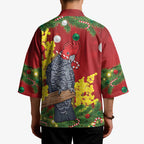 Australia Gang-gang Cockatoo Christmas Kimono Callocephalon Fimbriatum Golden Wattle Red - Aussie Hoodie