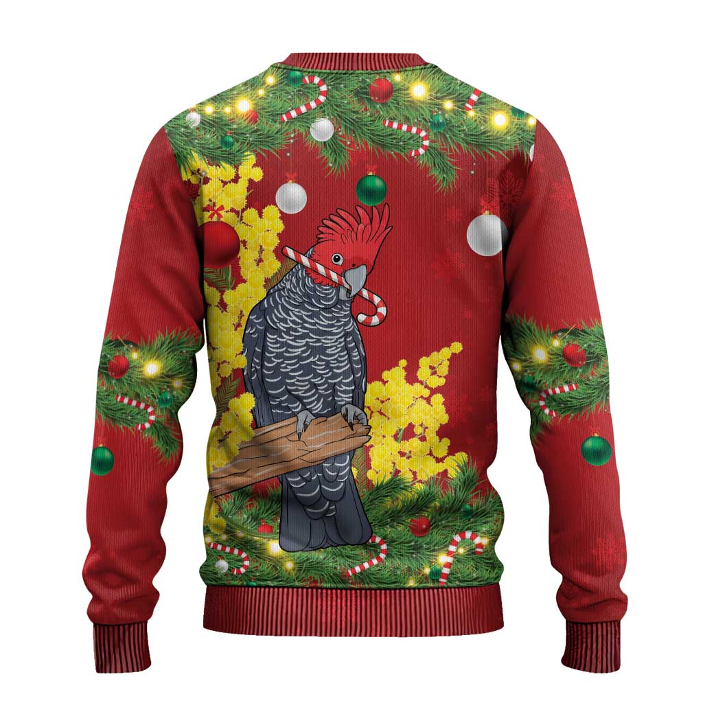 Australia Gang-gang Cockatoo Christmas Ugly Christmas Sweater Callocephalon Fimbriatum Golden Wattle Red - Aussie Hoodie