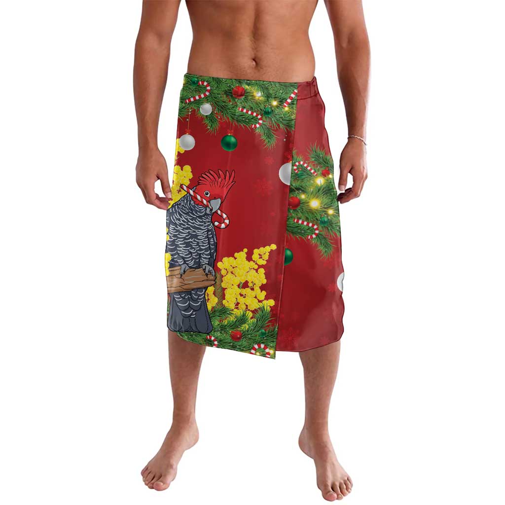 Australia Gang-gang Cockatoo Christmas Lavalava Callocephalon Fimbriatum Golden Wattle Red - Aussie Hoodie