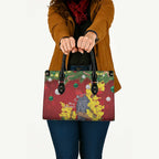 Australia Gang-gang Cockatoo Christmas Leather Bag Callocephalon Fimbriatum Golden Wattle Red - Aussie Hoodie