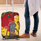 Australia Gang-gang Cockatoo Christmas Luggage Cover Callocephalon Fimbriatum Golden Wattle Red - Aussie Hoodie